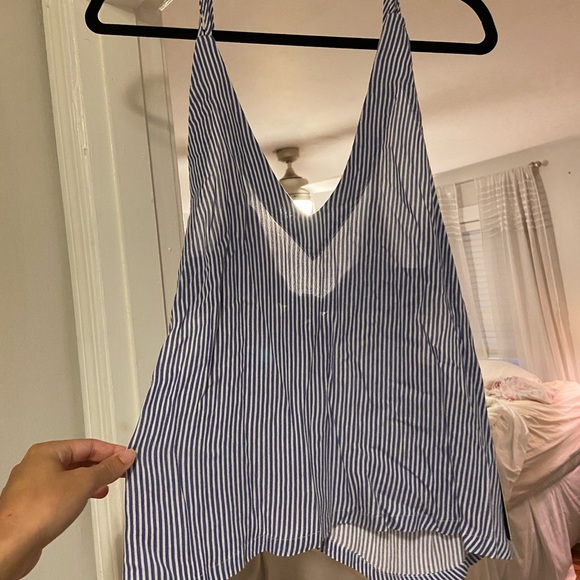 NWT Lulus navy striped tank tie back - Picture 3 of 6